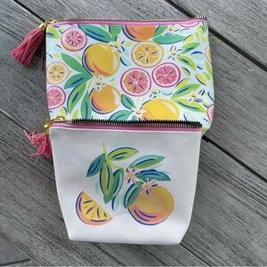 OSC Designs Colorful Citrus Print Womens Accessories Bag Set Of 2